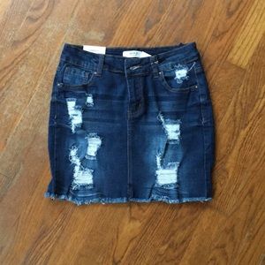 Mini Ripper Denim Skirt